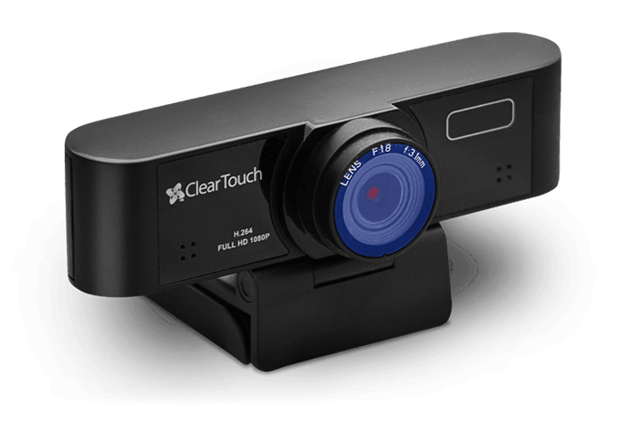 StarTech Black Webcam With Blue Glass Lens And Monitor Base PNG Product Image
