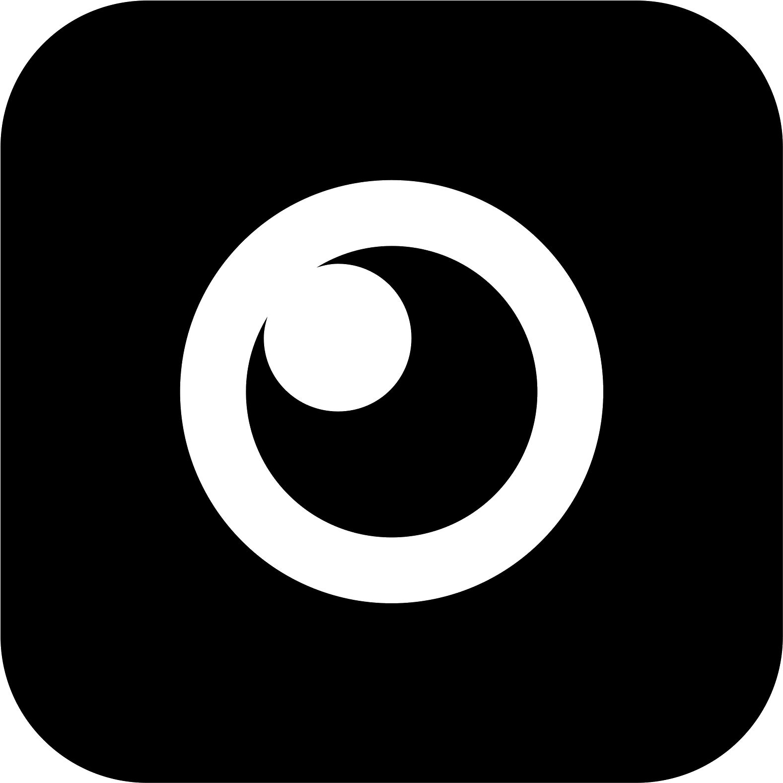 White Webcam Lens Symbol On Rounded Black App Background PNG Artwork