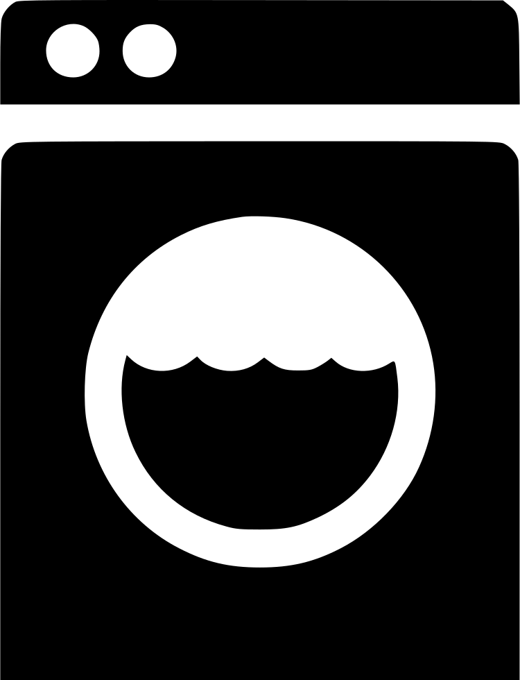 Black Washing Machine Control Panel And Bubble Symbol PNG Icon