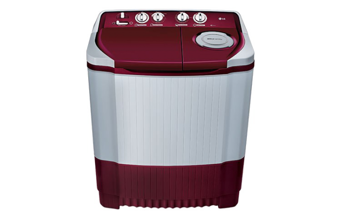 Burgundy And White Twin Tub Semi Automatic Washing Machine PNG Image
