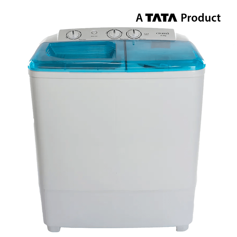 White Twin Tub Top Loading Washer With Turquoise Blue Lids PNG Photo