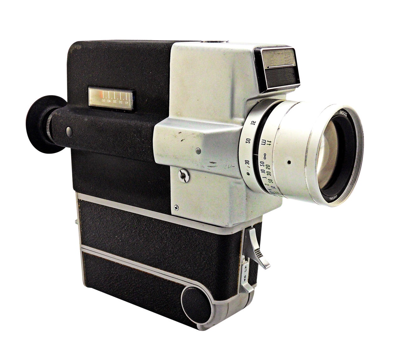 Antique Beige Motion Picture Camera With Large Side Reel PNG Product Image