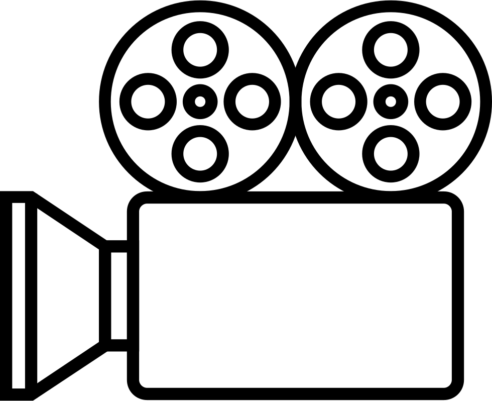 Classic Black Film Camera Symbol With Twin Reels And Lens PNG Artwork
