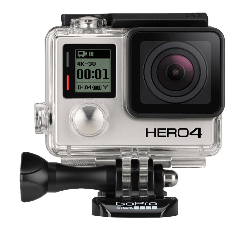 GoPro Hero Four Action Camera In Clear Protective Housing PNG Product Photo