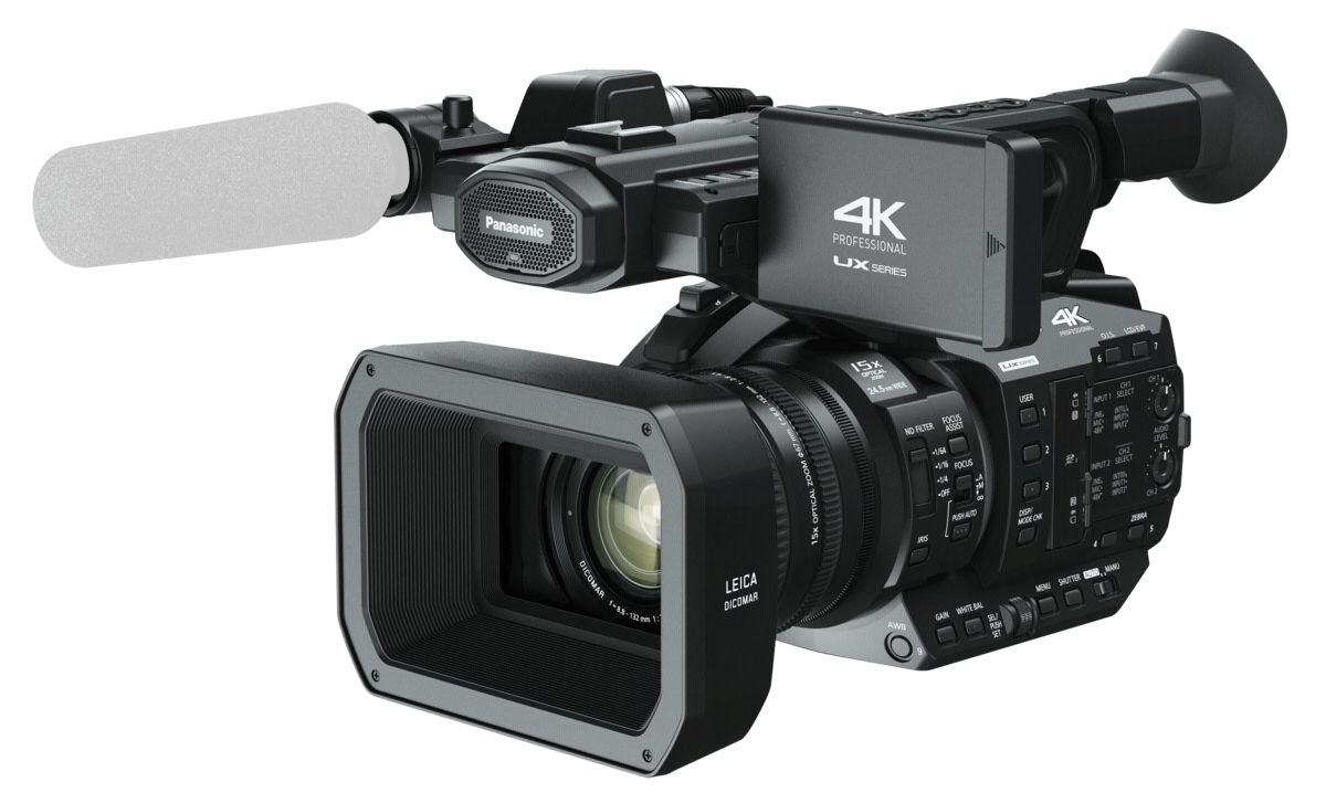 Panasonic 4K Cinema Camera With Large Matte Box And Top Handle PNG Photo