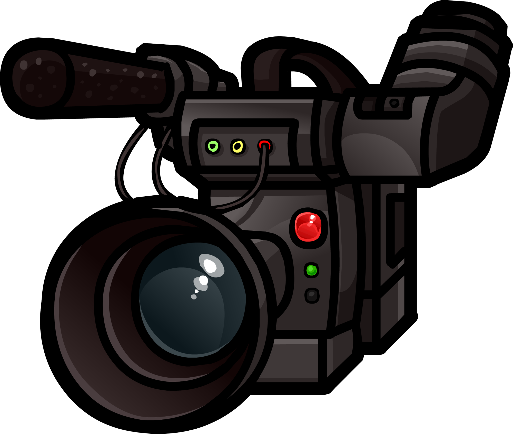 Retro Cartoon Movie Camera With Large Lens And Microphone PNG Character Art