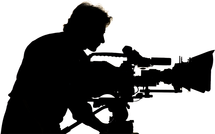 Silhouette Camera Operator Filming With Shoulder Mounted Video Camera PNG Artwork