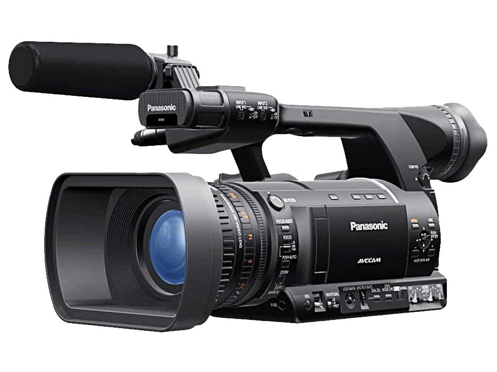 Sony HD Camcorder With Shotgun Microphone And Wide Lens PNG Product Image