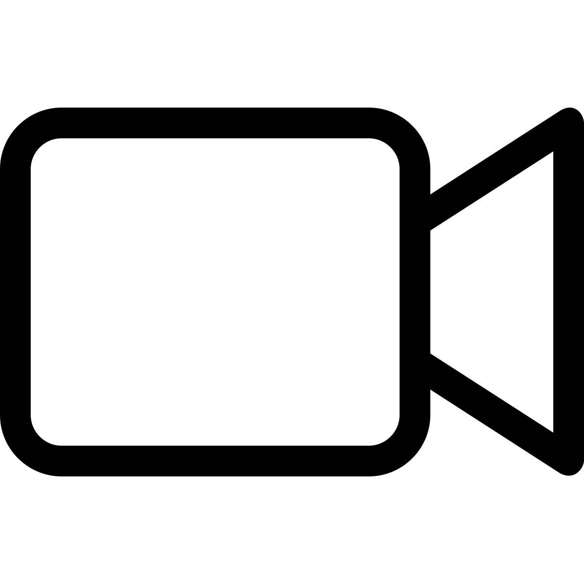 Black Outline Camcorder Icon With Side Viewfinder PNG Artwork