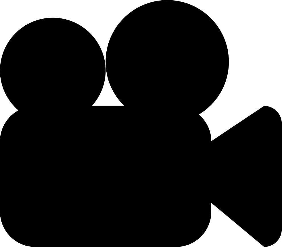 Black Studio Video Camera Silhouette With Side Viewfinder PNG Icon