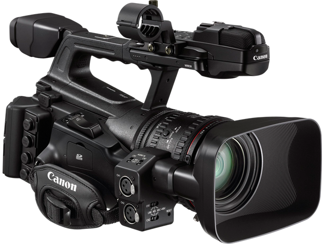 Professional Cinema Camera With Top Handle And Large Matte Box PNG Photo