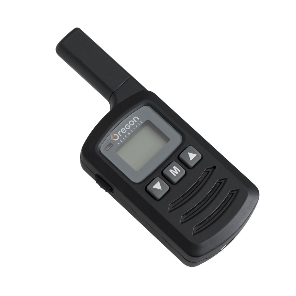 Angled Black Digital Two Way Radio With Screen And Control Buttons PNG Image