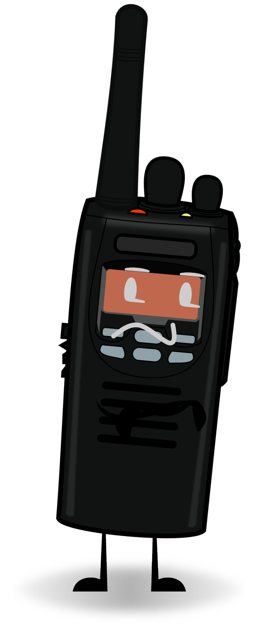 Black Digital Handheld Radio With Red Emergency Buttons And Antenna PNG Image