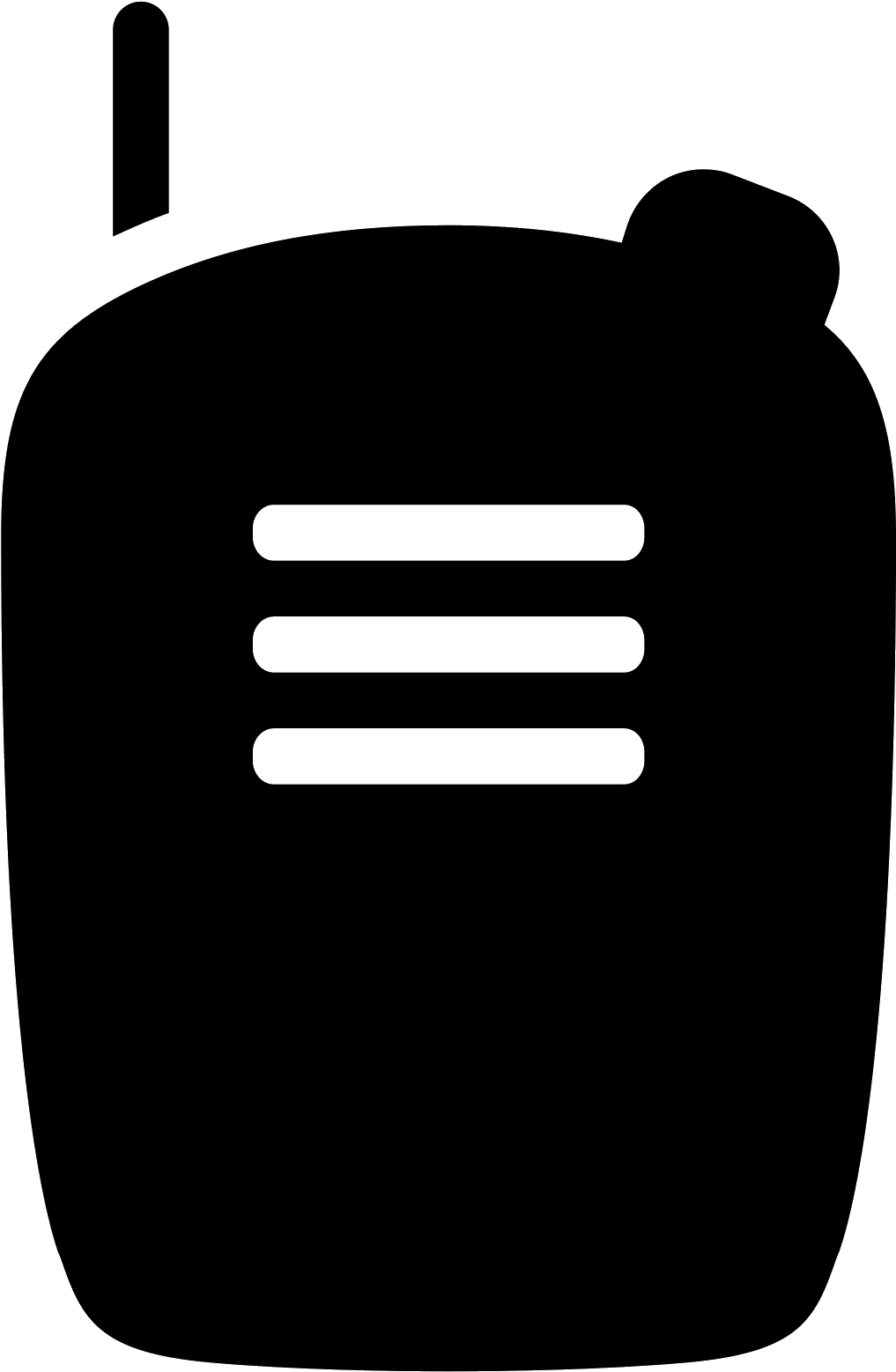 Black Walkie Talkie Silhouette Icon With Antenna And Three Speaker Lines PNG Graphic