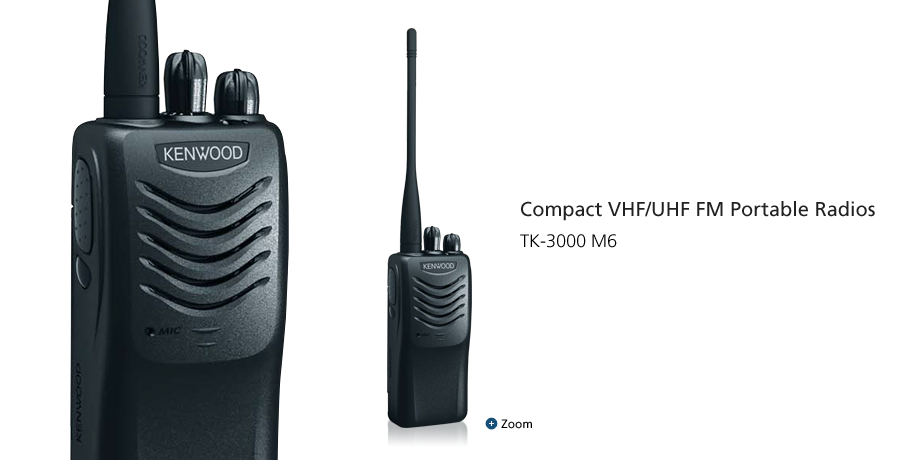 Kenwood Black Two Way Radio And Compact Portable Receiver PNG Product Graphic