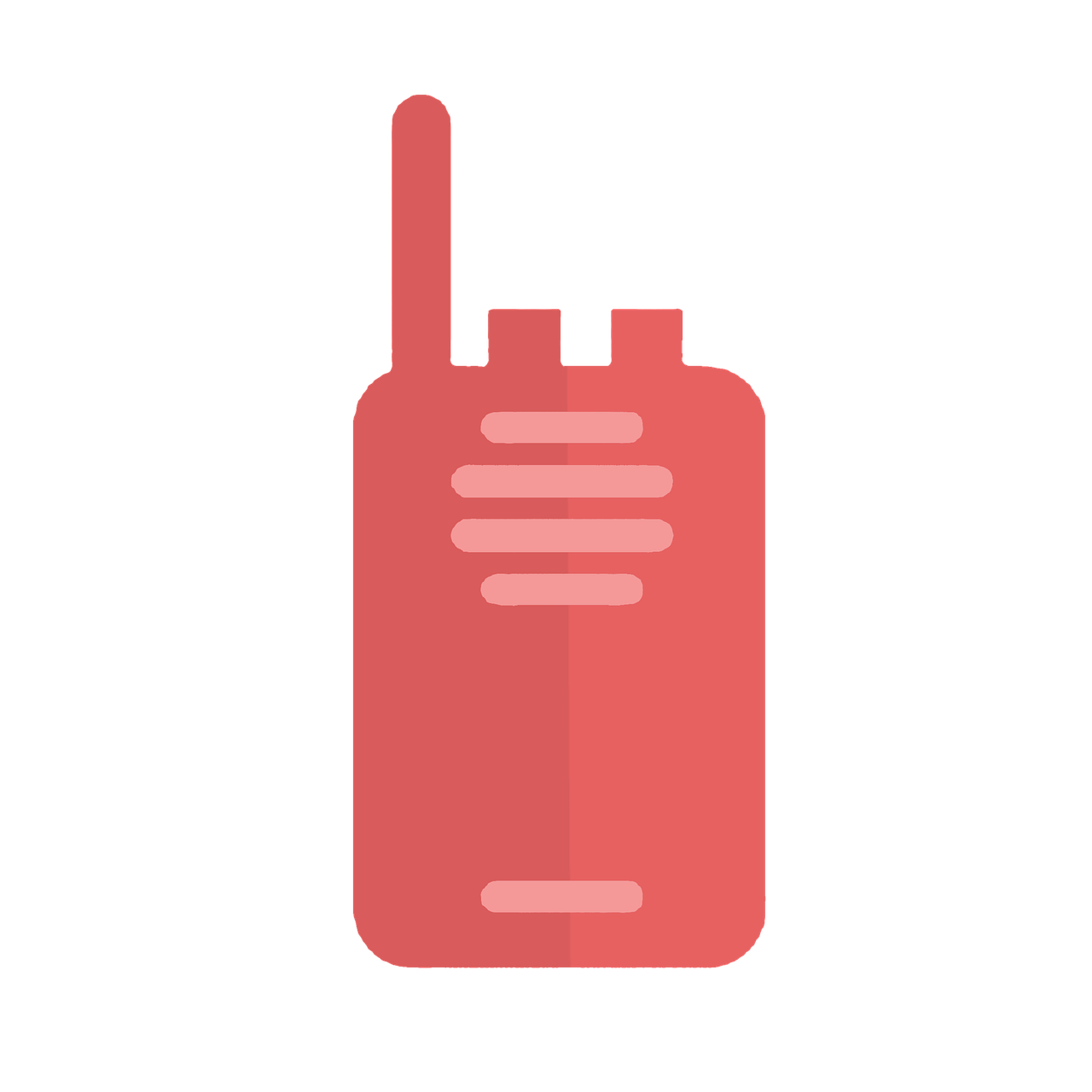 Pink Walkie Talkie Silhouette With Antenna And Speaker Lines PNG Graphic