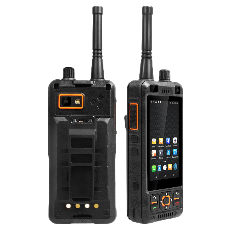 Pair Of Rugged Black Handheld Radios With Antennas And Digital Keypads PNG Product Photo