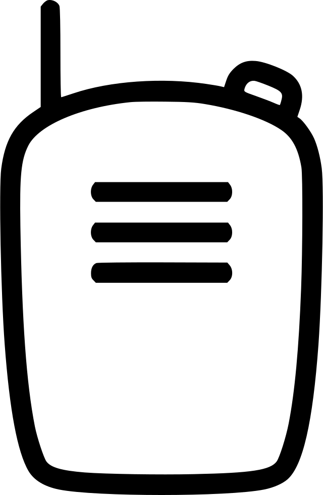 Simple Outline Walkie Talkie Symbol With Antenna And Speaker Lines PNG Icon