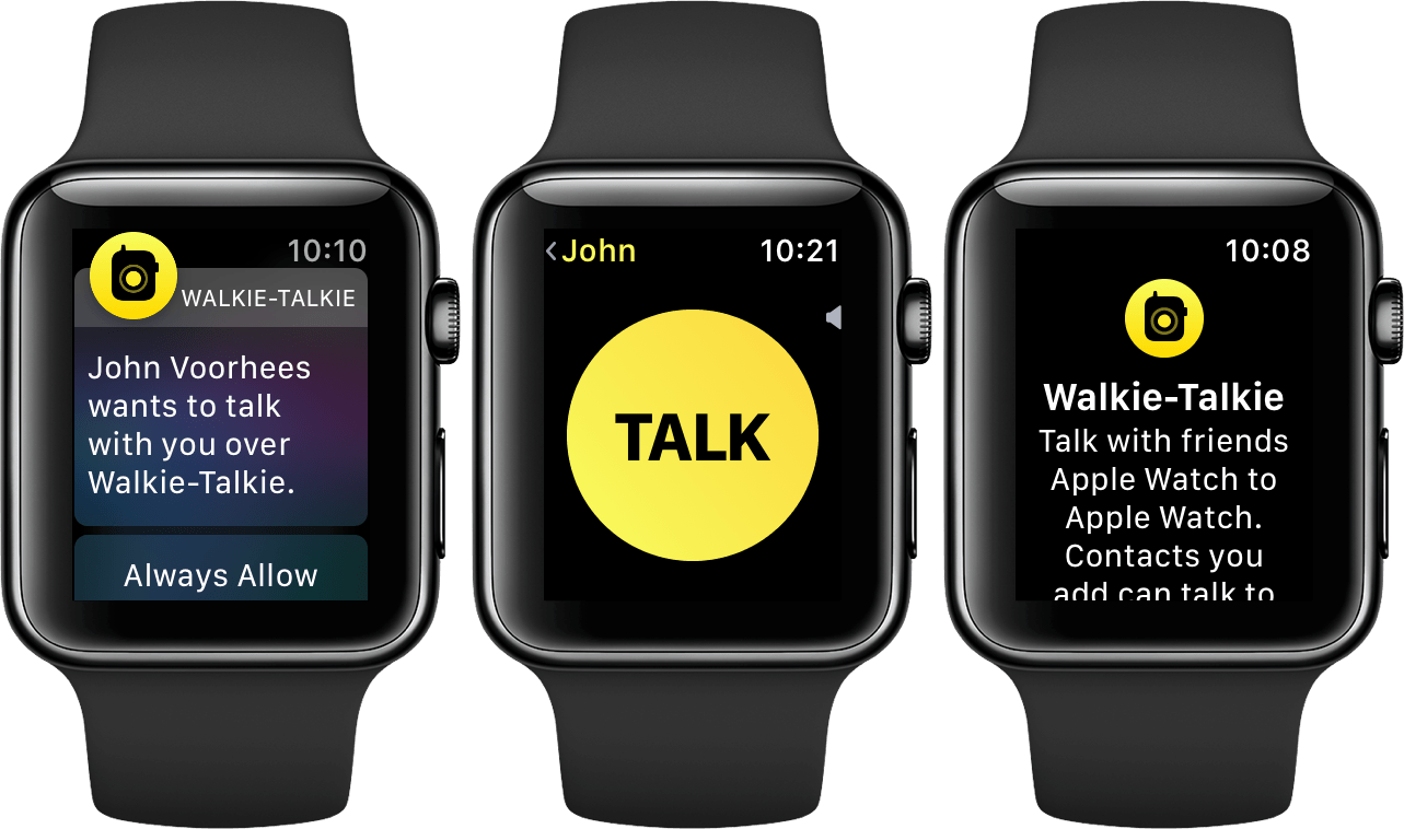 Smartwatch Screens Displaying A Walkie Talkie Voice Chat App PNG Graphic