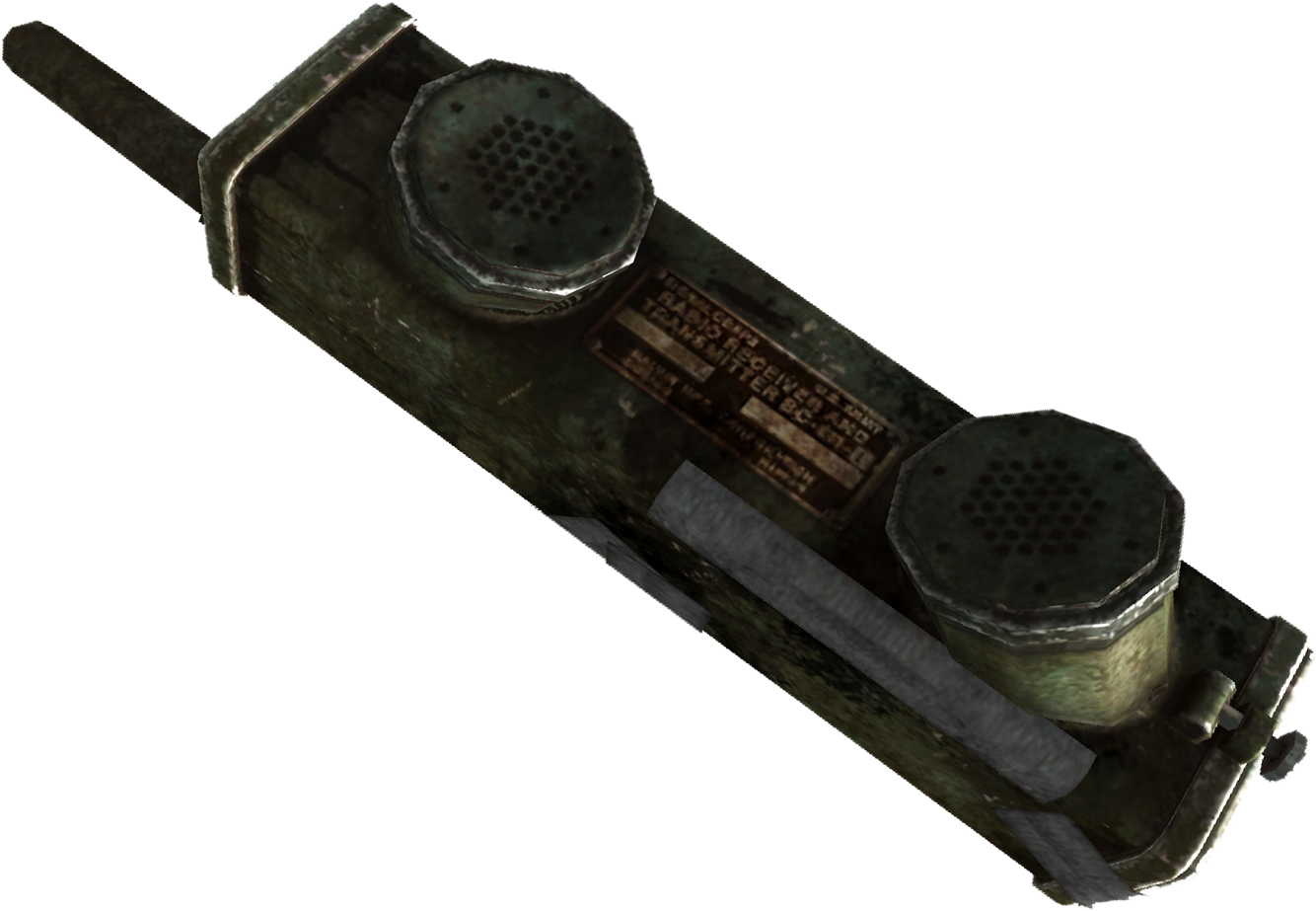 Vintage Military Field Communication Radio Telephone With Handset PNG Historical Image