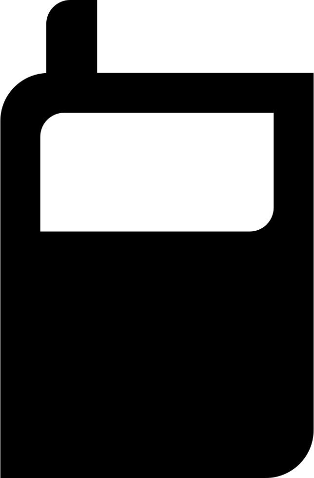 Solid Black Handheld Two Way Radio Silhouette Transparent PNG Graphic
