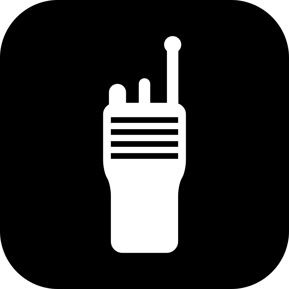 White Walkie Talkie Symbol Inside Black Rounded Square App Icon PNG Artwork
