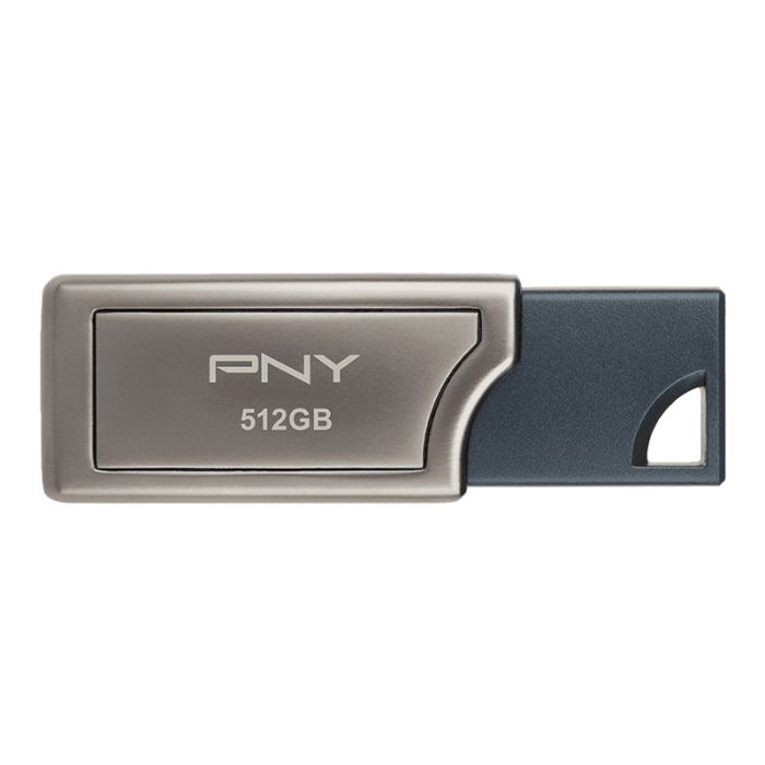 Gray PDV USB Flash Drive With Five Hundred Twelve Gigabyte Label PNG Product Image