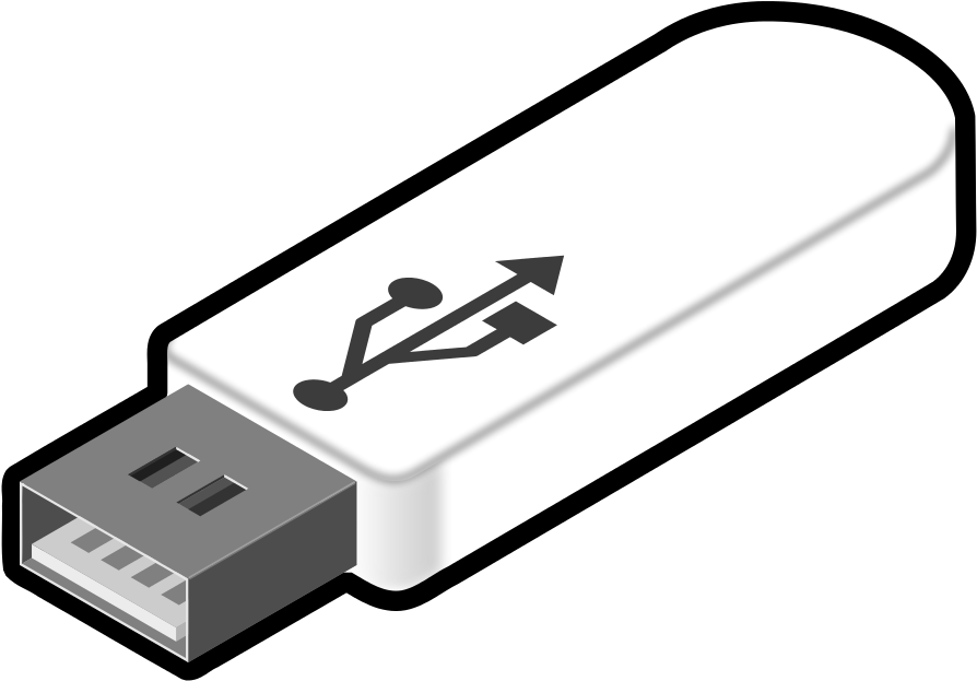 Simple Outline USB Thumb Drive Symbol With Universal Plug PNG Icon