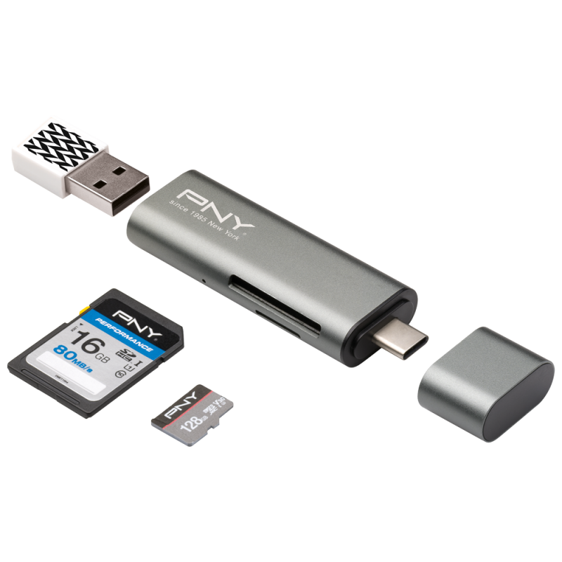 USB Adapter Set With Flash Drive MicroSD Card And Connector Pieces PNG Photo