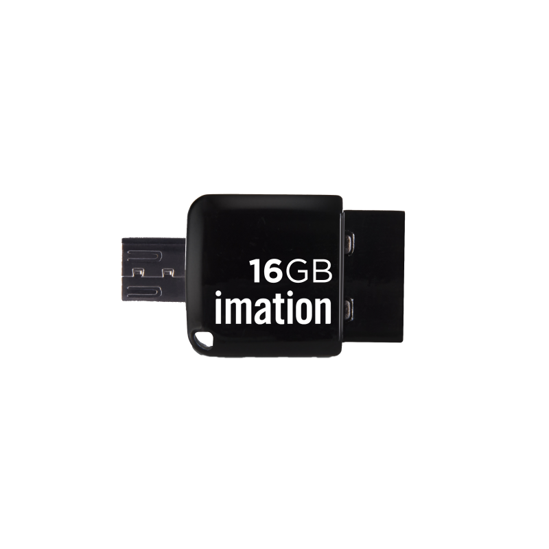 Black Imation Sixteen Gigabyte USB Memory Stick With Red Label PNG Product Image