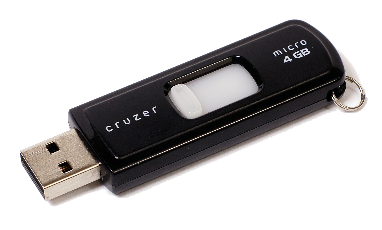 Black Kingston Style USB Flash Drive With White Brand Mark PNG Product Photo