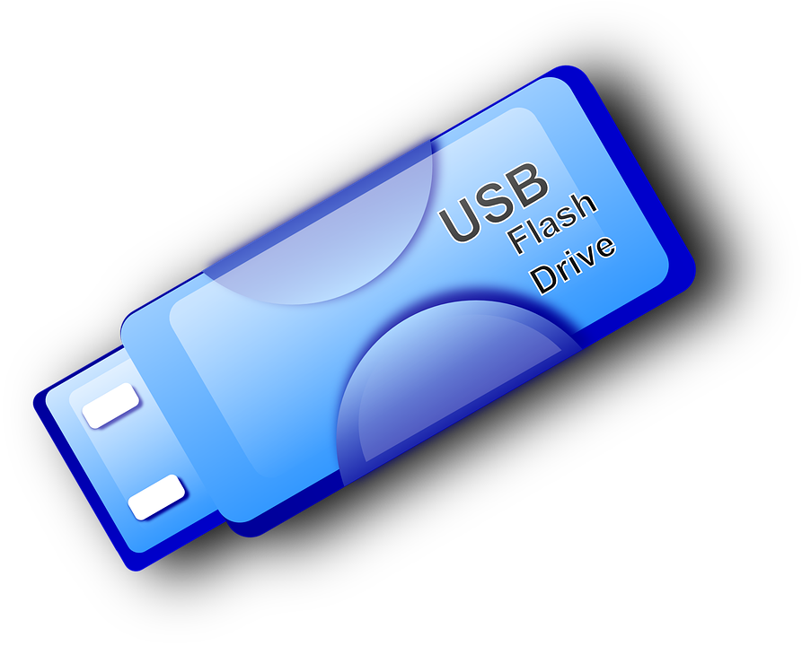 Blue USB Flash Drive Adapter With Memory Card Reader Slot PNG Product Image