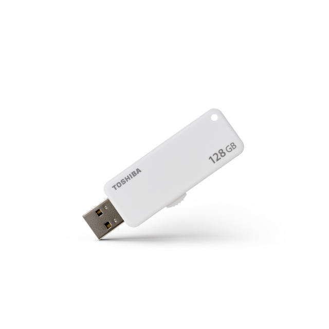 White Mini USB Flash Drive With Short Metal Connector PNG Product Photo
