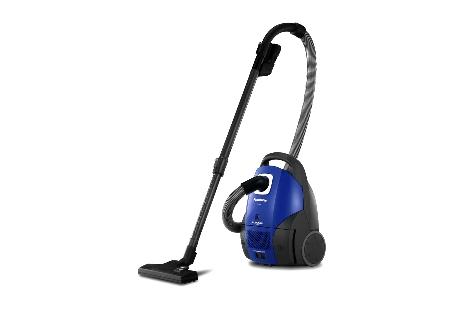 Blue Compact Canister Vacuum With Black Hose And Chrome Extension PNG Product Photo