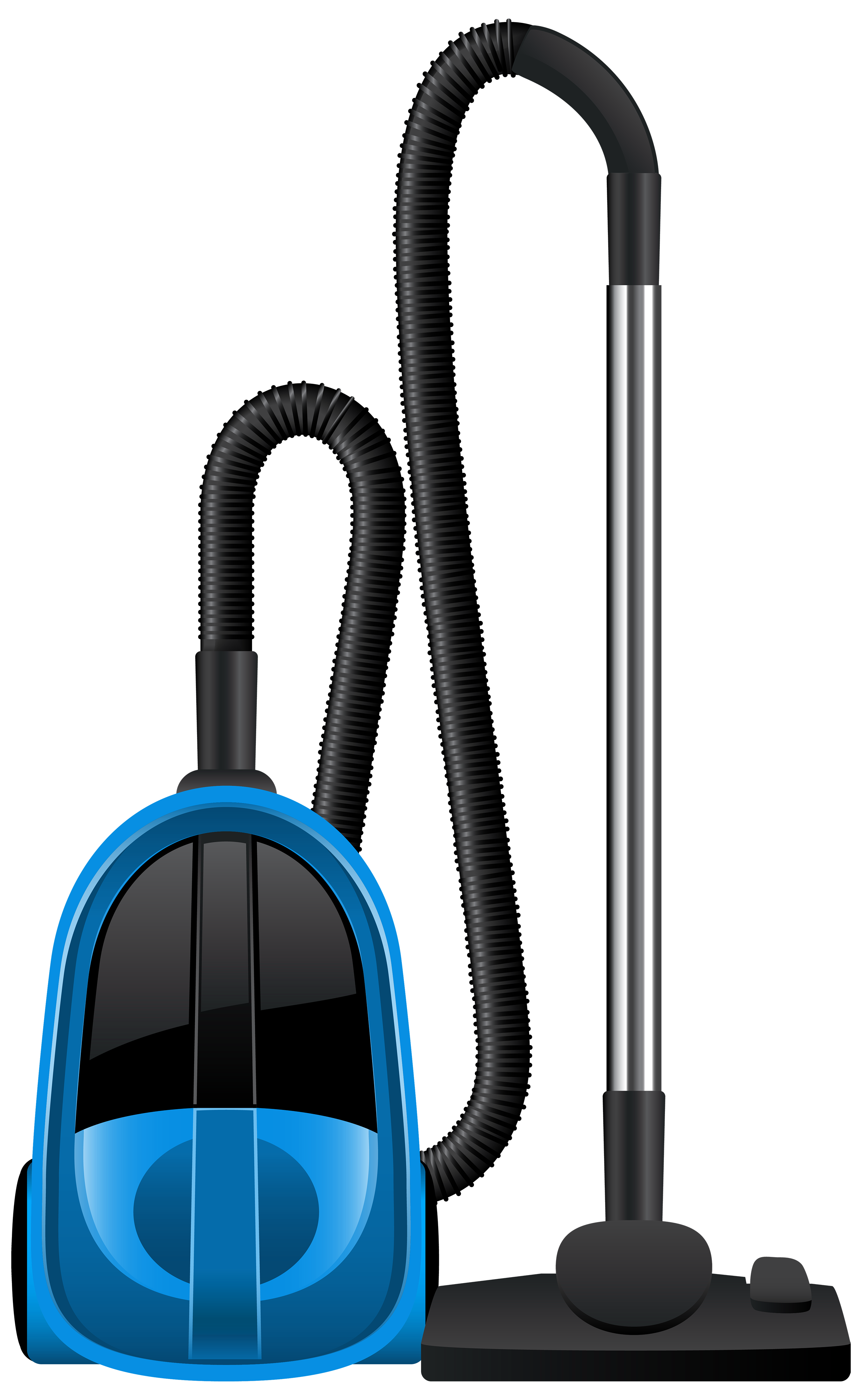 Blue Cyclone Vacuum Cleaner With Upright Handle And Clear Dust Cup PNG Appliance Photo