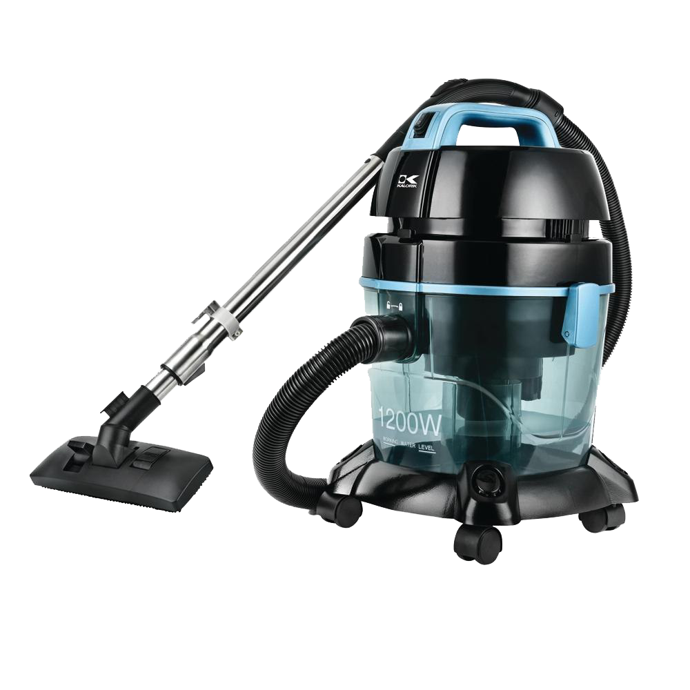 Large Black And Blue Industrial Wet Dry Vacuum Cleaner With Metal Wand PNG Equipment Photo