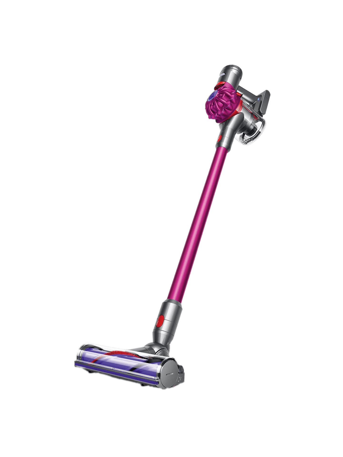 Purple Cordless Stick Vacuum Cleaner With Wall Mount PNG Appliance Graphic
