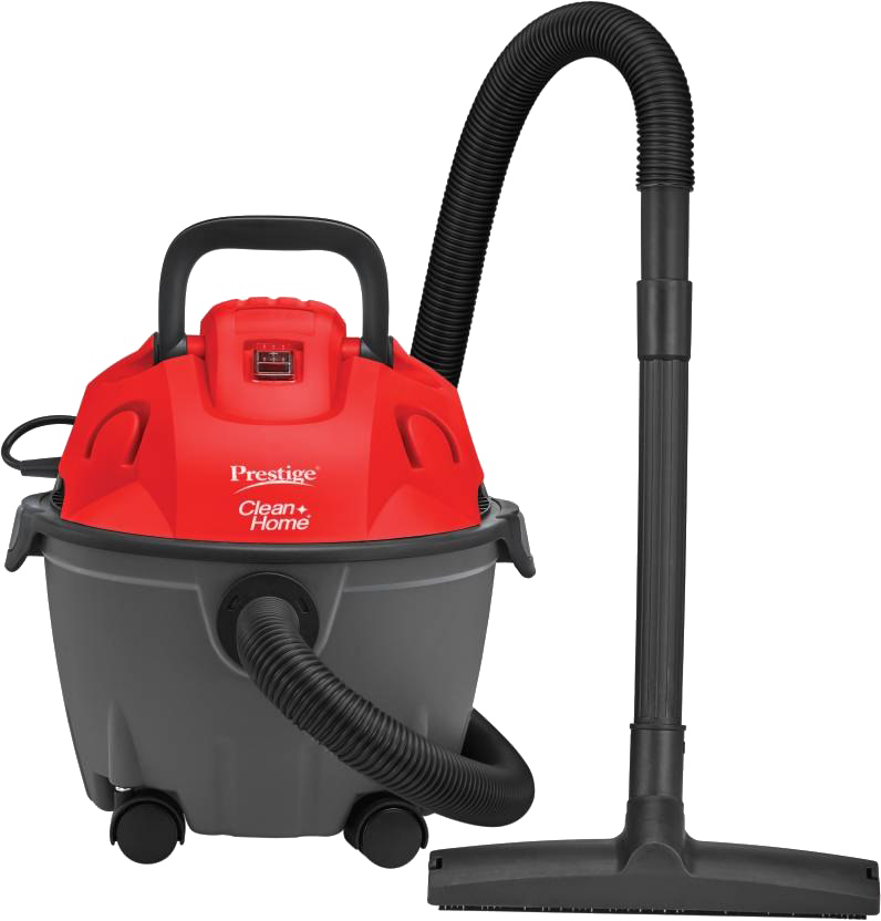 Red And Gray Shop Vacuum Cleaner With Large Collection Tank PNG Photo