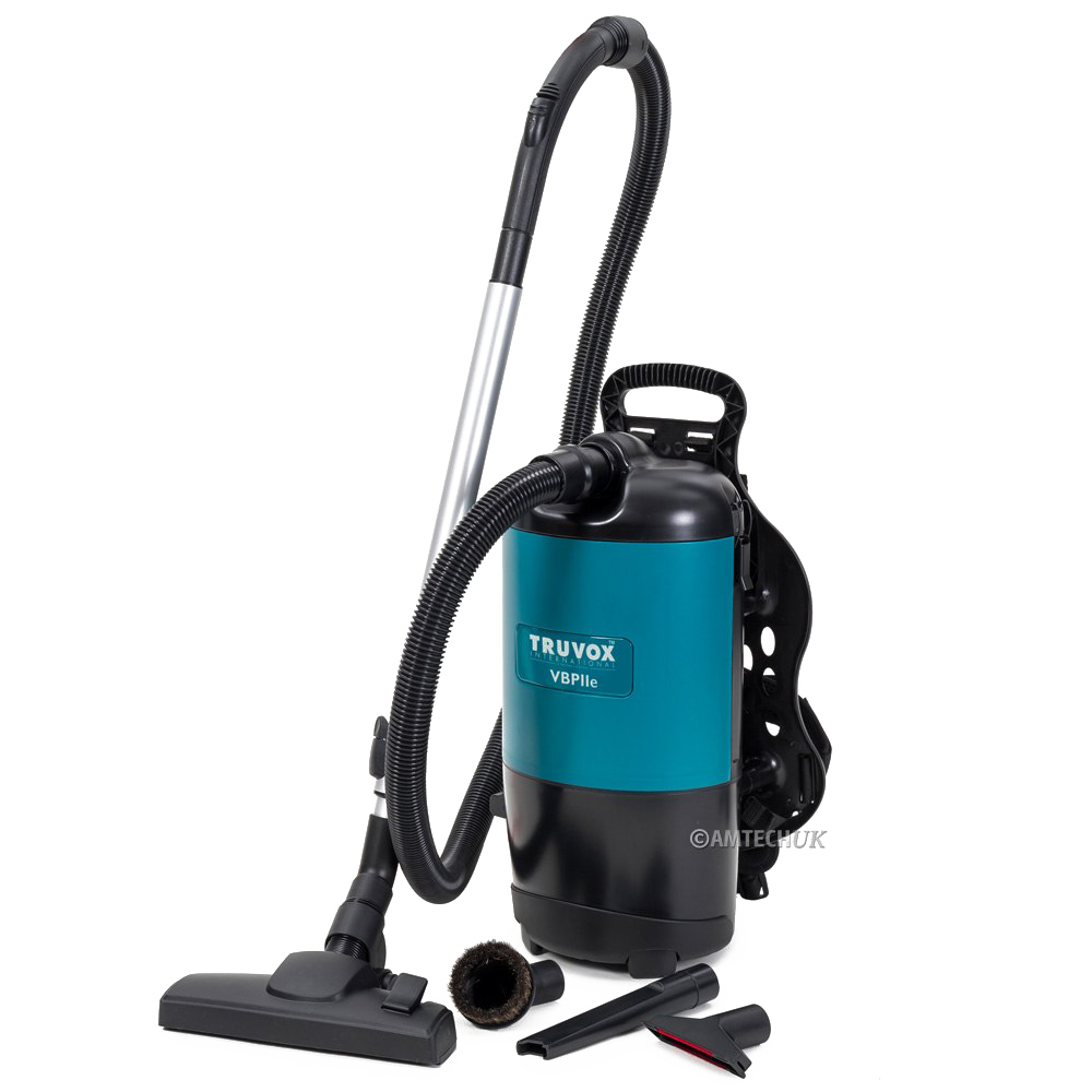 Teal Commercial Canister Vacuum Cleaner With Metal Tube PNG Product Image