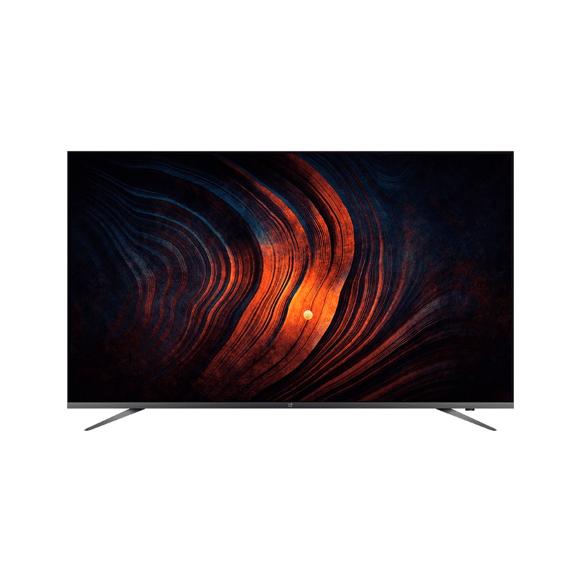 Black Flat Screen Television With Glowing Red And Orange Abstract Image PNG Artwork