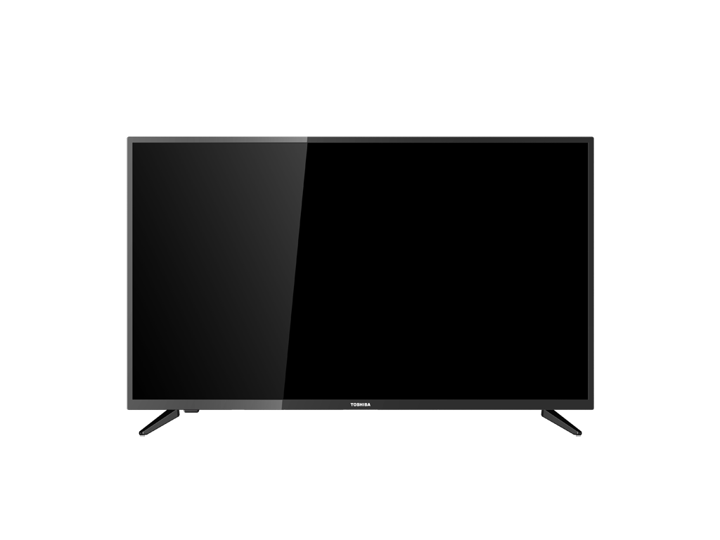 Black Screen Flat Panel Television Front View With Minimal Bezel PNG Product Photo