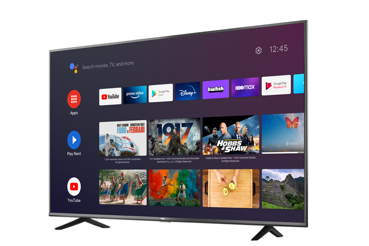 Black Smart TV Showing Streaming Service App Grid PNG Product Image