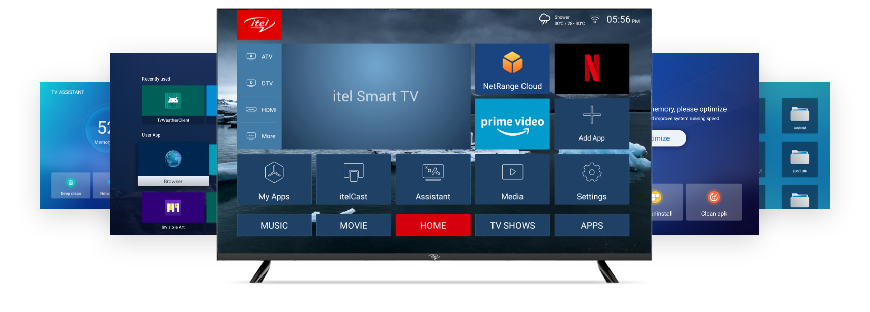 Collection Of Smart TVs With Digital Streaming Interface Screens PNG Product Graphic