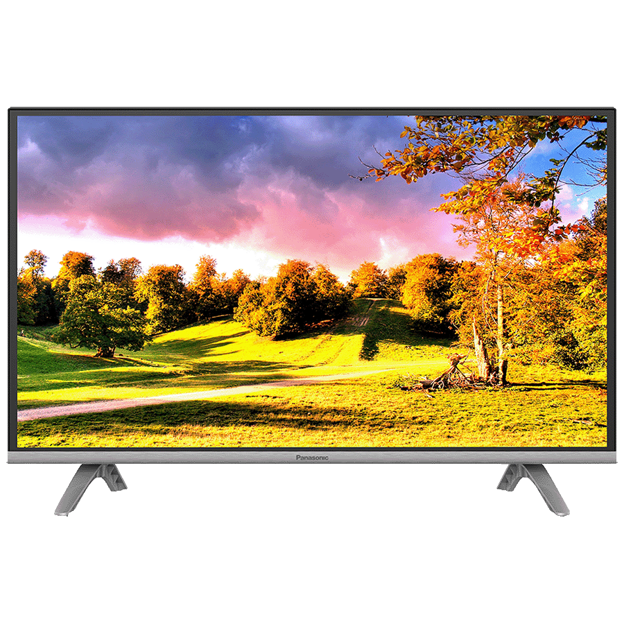 Flat Screen TV Showing Golden Sunset Over Green Meadow PNG Landscape Image