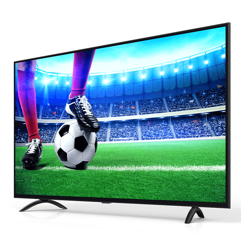 Large HDTV Showing Live Soccer Match In Stadium PNG Sports Screen Image