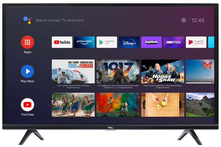 Smart Television With Streaming Apps And Movie Tiles On Screen PNG Image