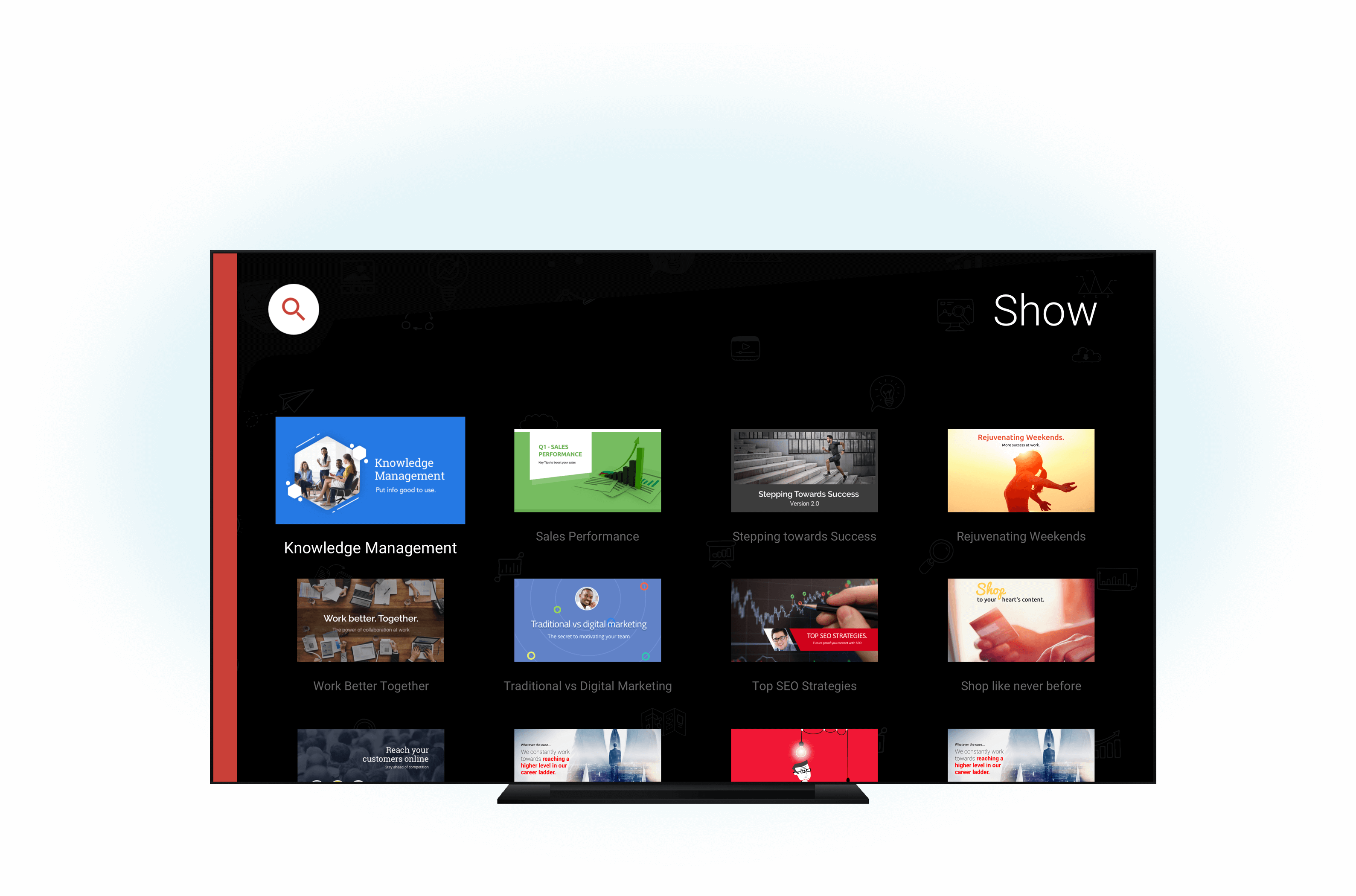 Smart TV Streaming Service Menu With Movie And Show Thumbnails PNG Screen Image