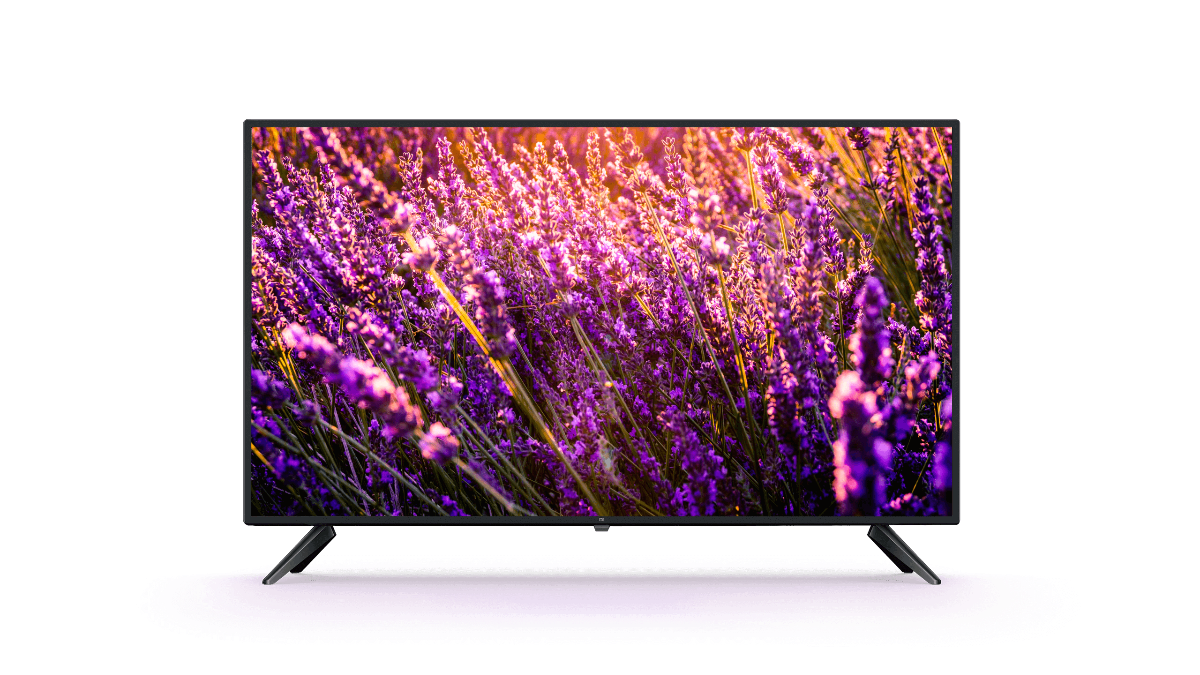 Television Displaying Purple Wildflowers In A Sunlit Meadow PNG Product Photo
