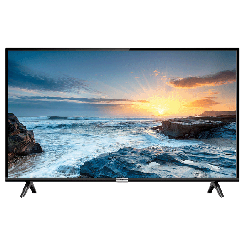 Wide Screen Television Showing Ocean Shore At Golden Sunset PNG Display Image