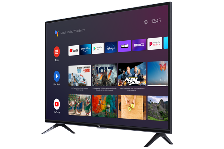 Modern Flat Panel Television With Dark Streaming App Interface PNG Photo